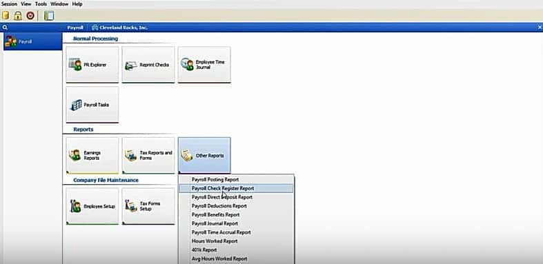 Access the payroll check register report to see check copies.