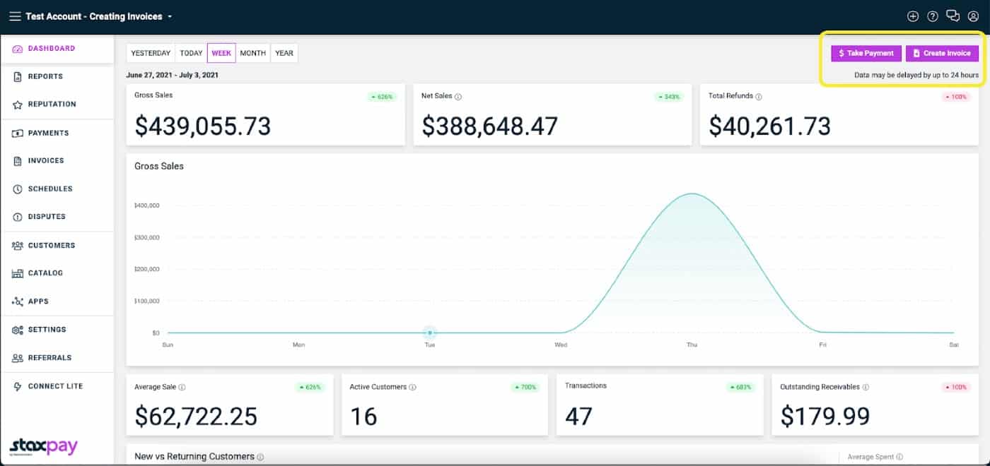 Create invoice on Stax Pay.