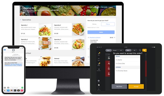 Lightspeed restaurant U-series on mobile, desktop and tablet.