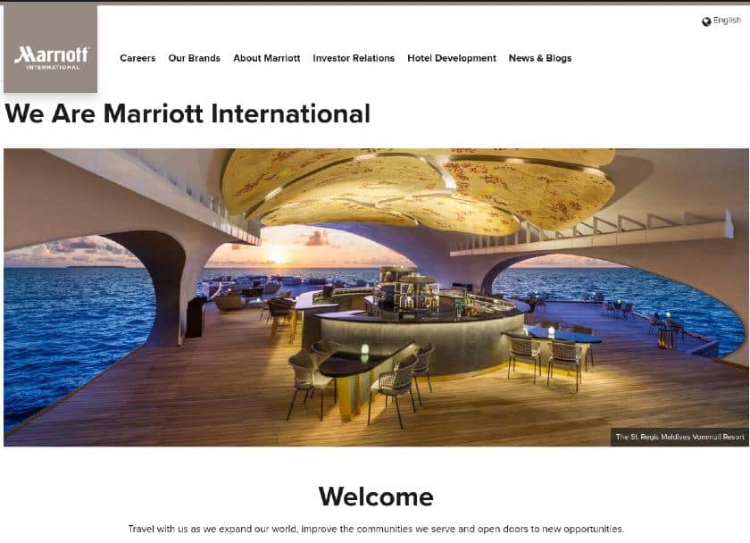 Screenshot of Marriott International Values