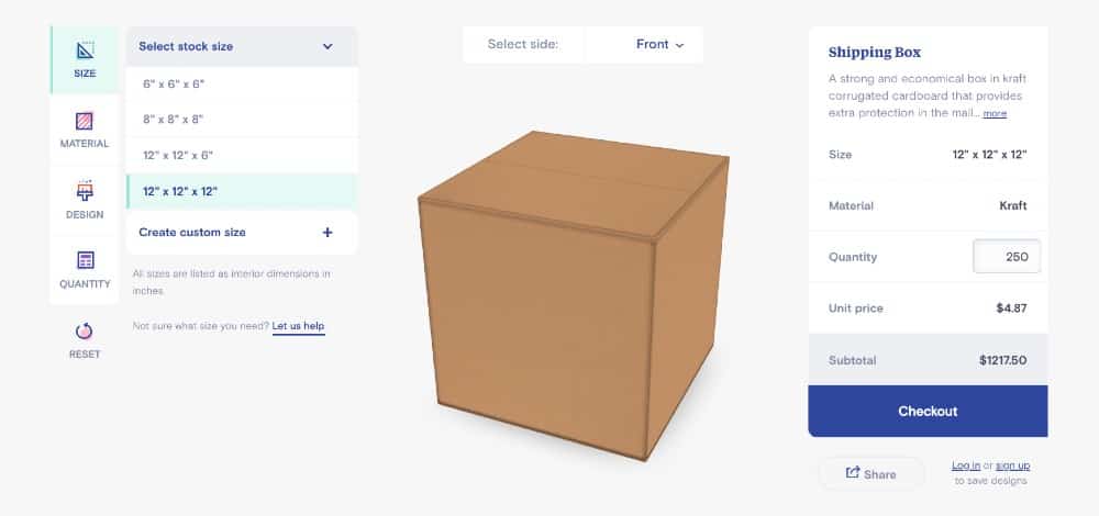 Screenshot of Packlane Intuitive Design Studio