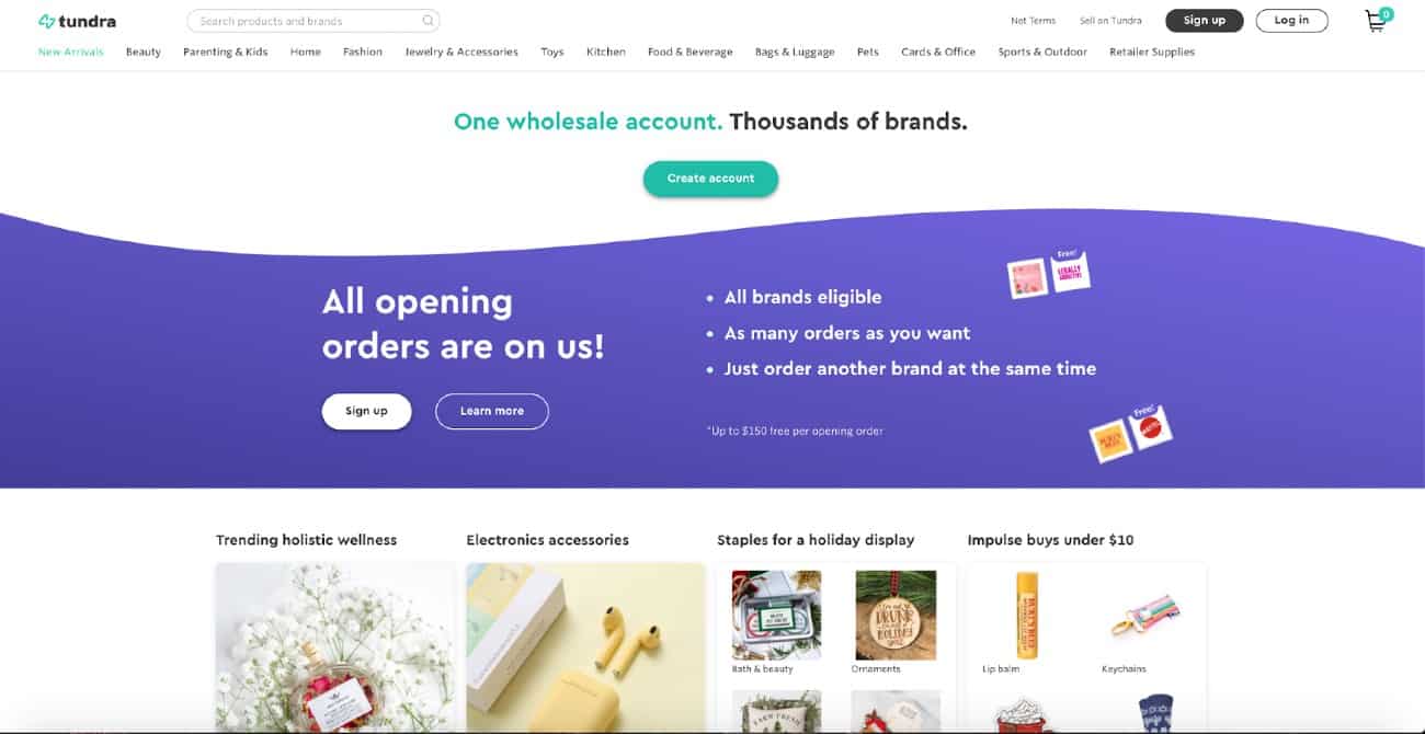 Screenshot of Tundra Shop Thousands of Brands