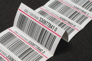 Barcodes of products.