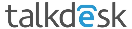 Talkdesk logo that links to the Talkdesk homepage in a new tab