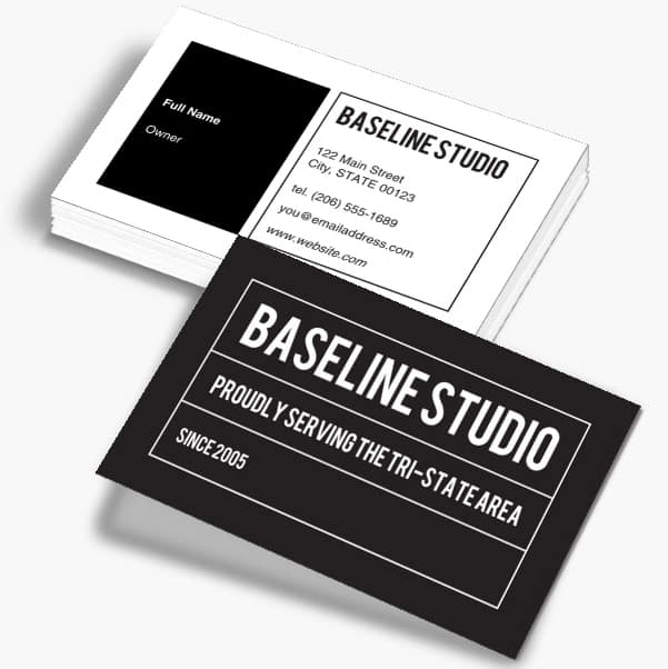 Screenshot of Baseline Studio Business Cards Sample