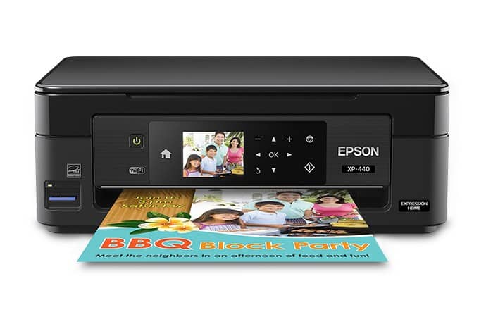Epson Expression Home XP-440 Small-in-One Printer with a built-in scanner and faxing capability. 