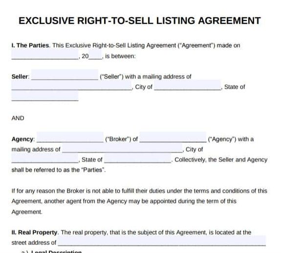 Example Listing Agreement