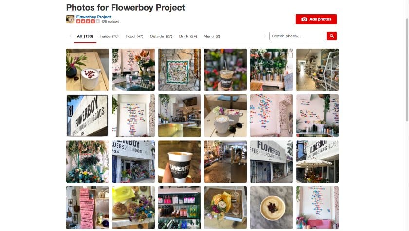 Photo Gallery of Flowerboy Project in Yelp.