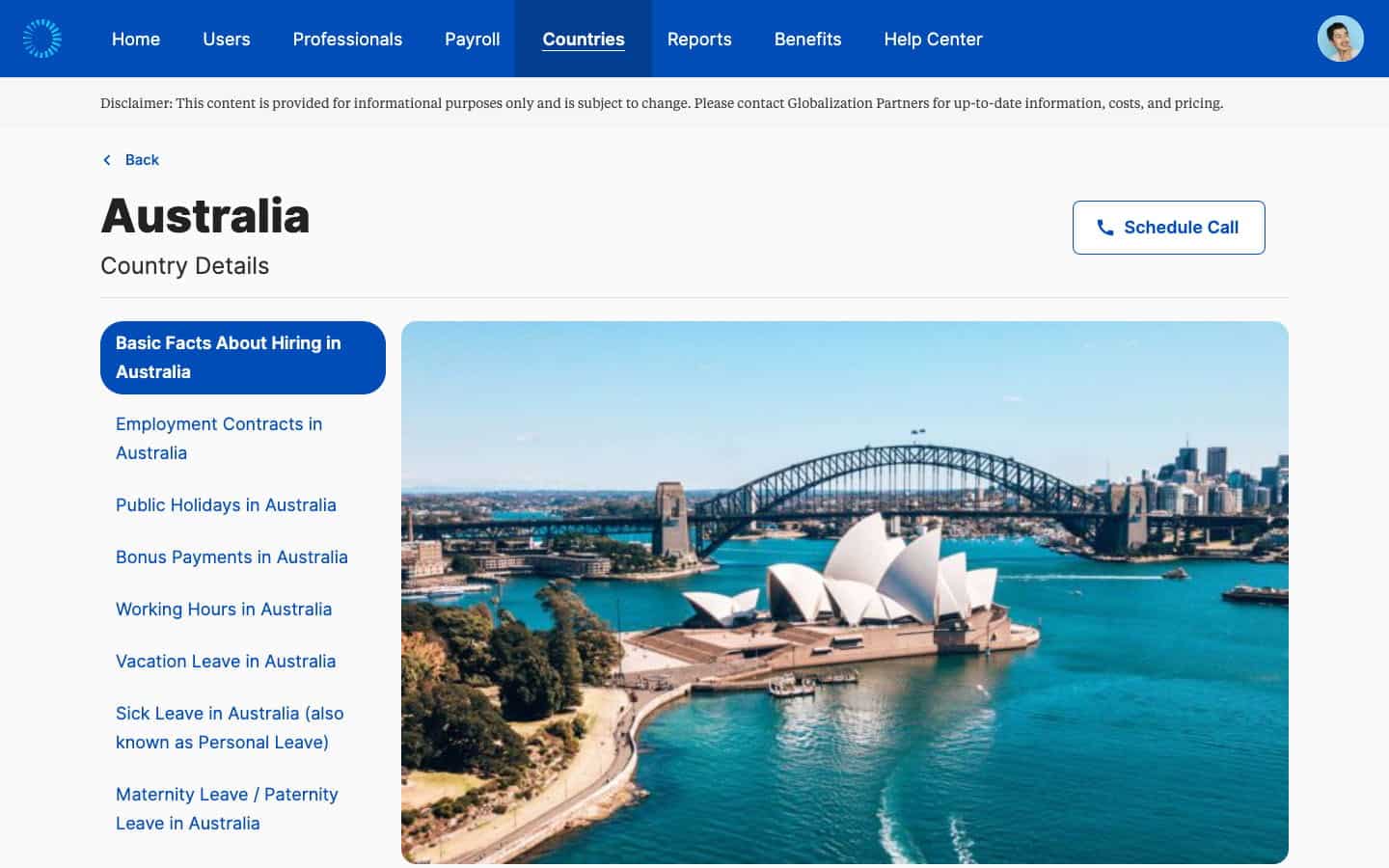 Globalization Partners app country reports.