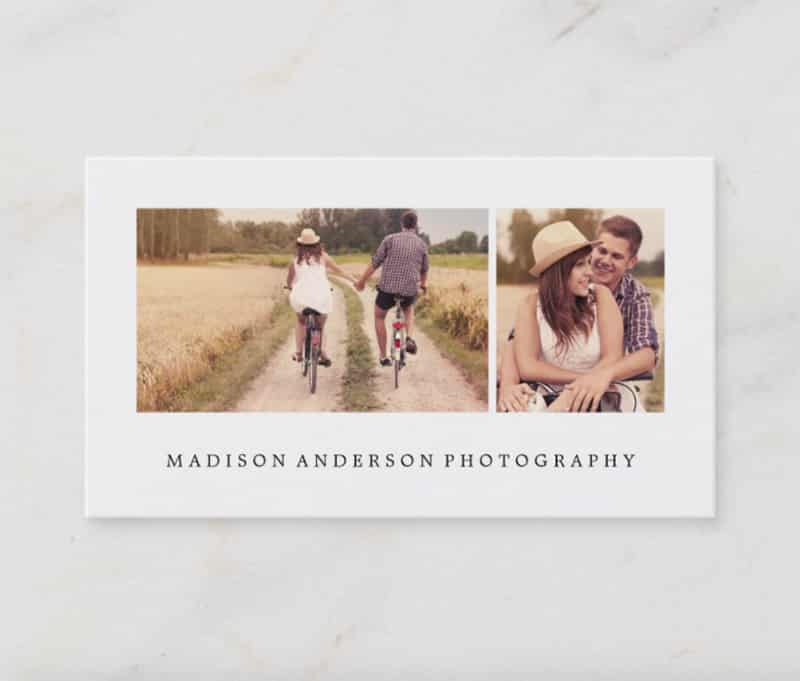 Business card for a photographer designed by Zazzle