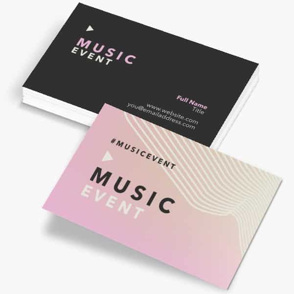 Screenshot of Music Event Business Cards Sample