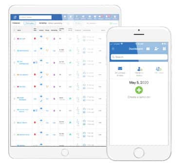 MarketLeader’s CRM on tablet and mobile devices application