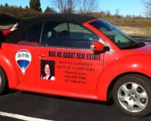 Real estate ad on car wrap