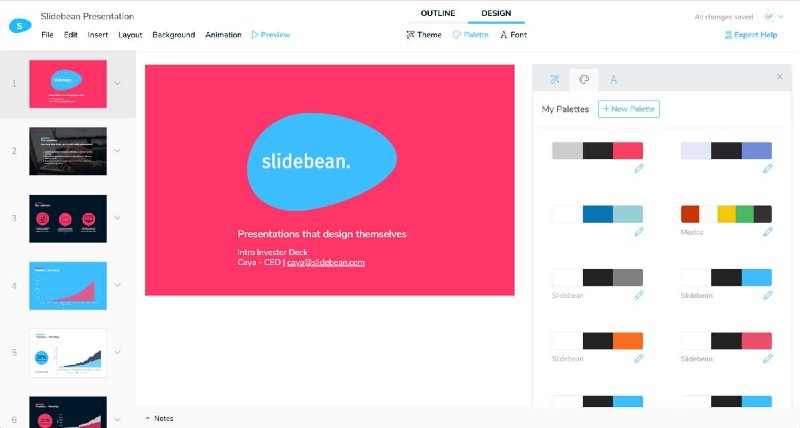 Various pre-designed templates from Slidebean.