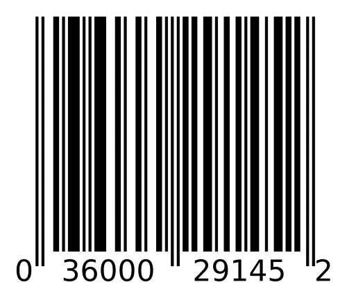 Black and white barcode with vertical lines of varying thickness