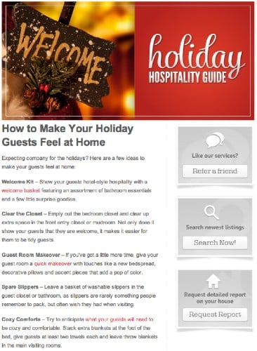 email with holiday tips