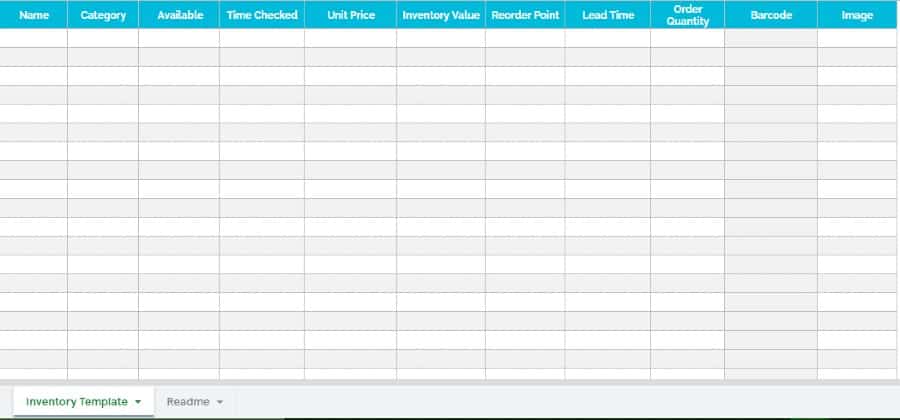Screenshot of Coupler.IO Barcode Inventory Template