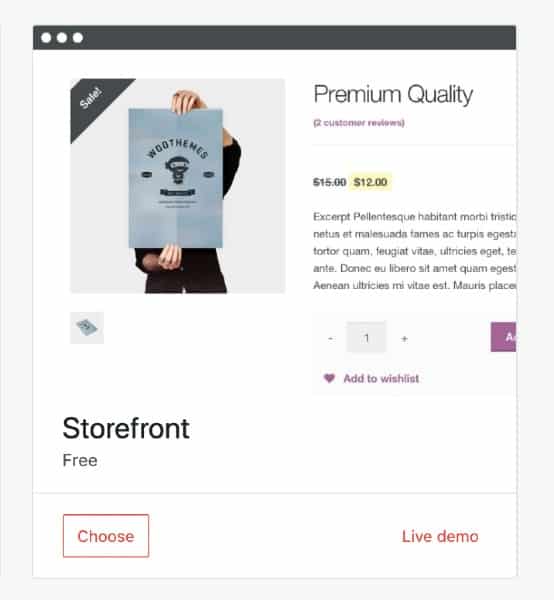 Showing free storefront theme.
