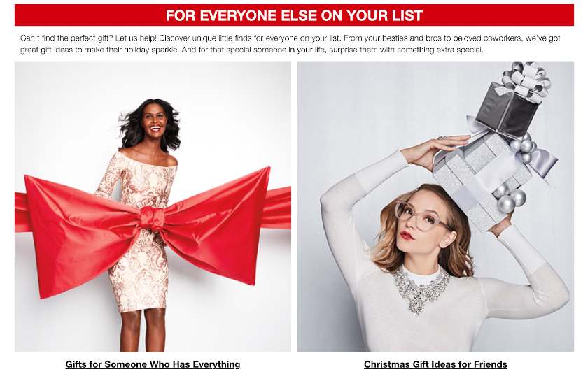 Macys find specific gifts.