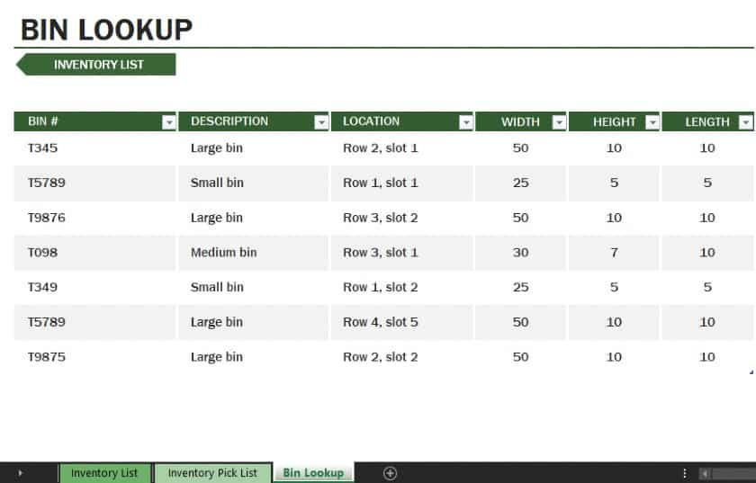 Office Supplies Inventory Template in Excel