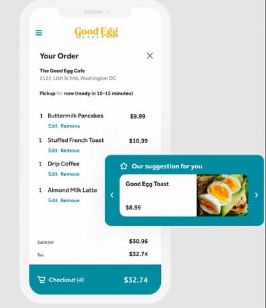 Screenshot of Toast Good Egg Cafe Checkout