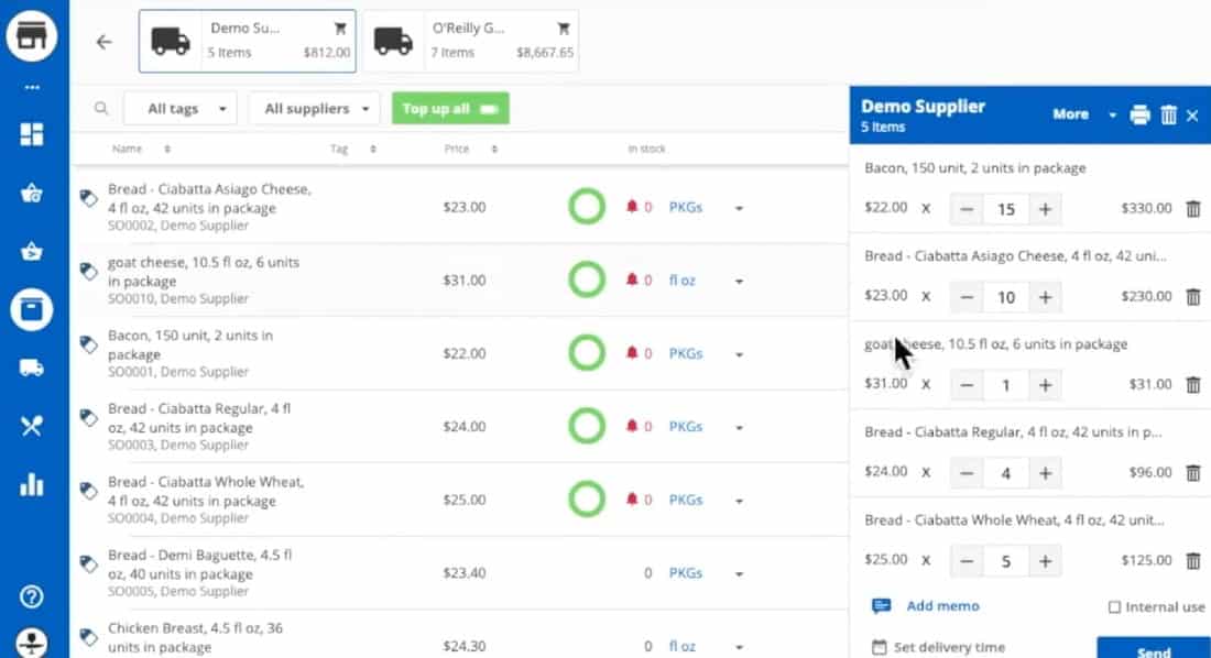 Lightspeed Restaurant U-Series’ one-click reordering.