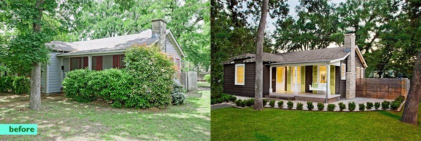 Trim Bushes and Shrubs Before After