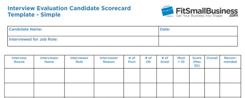 Simple Interview Evaluation Scorecard