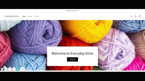 Everyday Knits demo store gif.