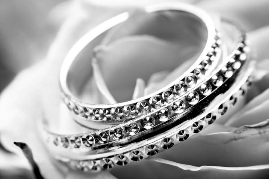 Beautiful jewelry in black and white color.