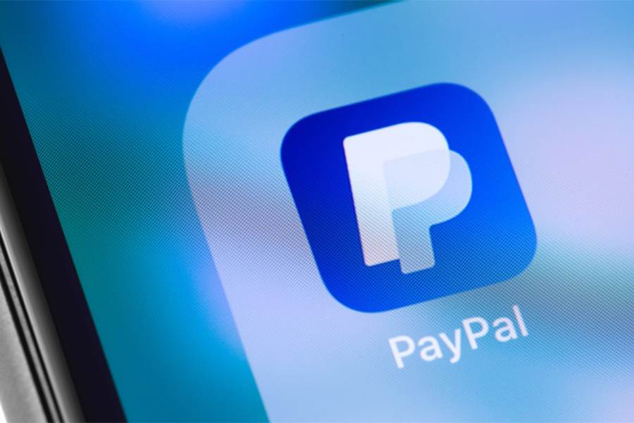 PayPal application icon on iPhone or smartphone screen close-up.