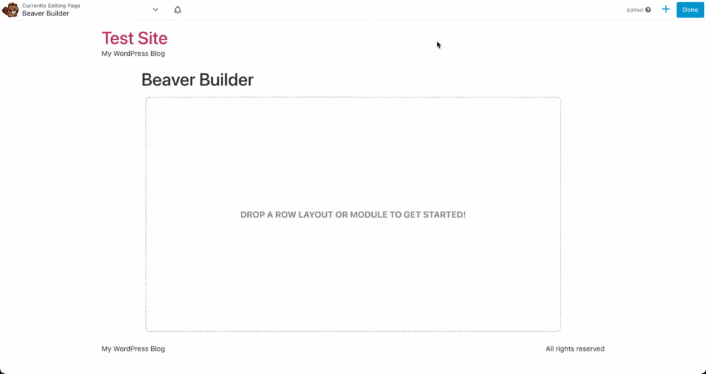 Animated graphic of Beaver page builder interface.