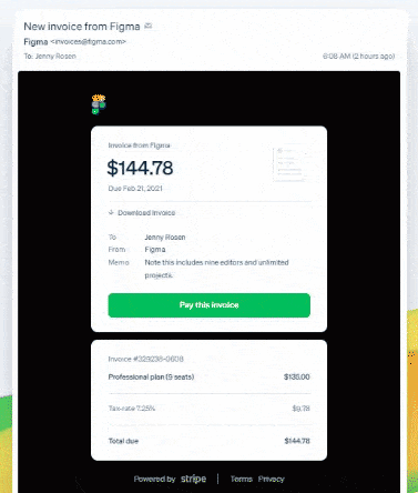 Showing Stripe's hosted invoices.
