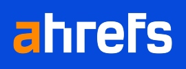 Ahrefs logo that links to the Ahrefs homepage in a new tab.