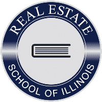 Real Estate School of Illinois logo that links to the Real Estate School of Illinois homepage in a new tab.