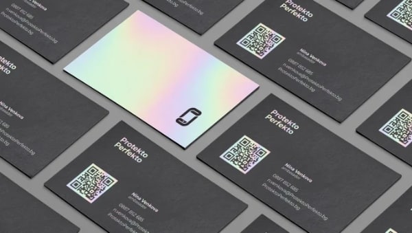 Examples of business cards with a holographic feel