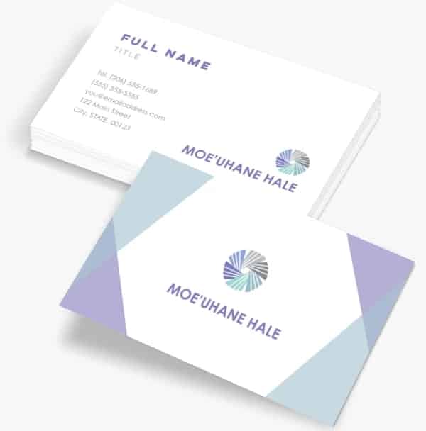 Example of business cards with raised letter embossing