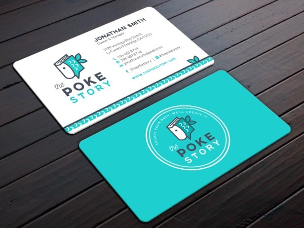 A business card idea for a poke restaurant