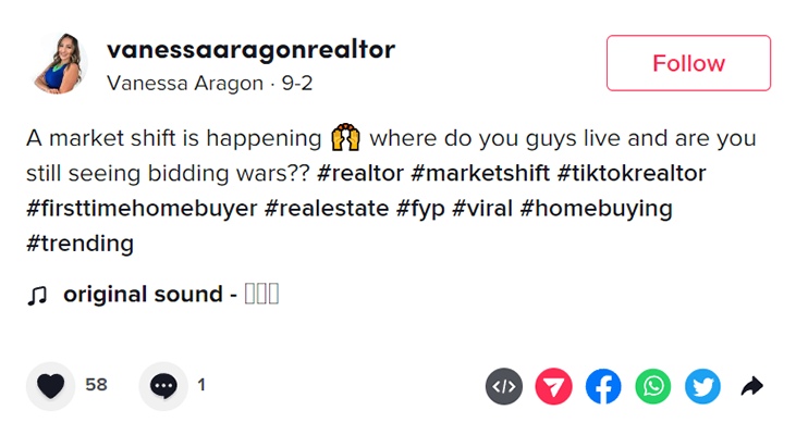 @vanesaaragonrealtor strategic real estate hashtags on TikTok