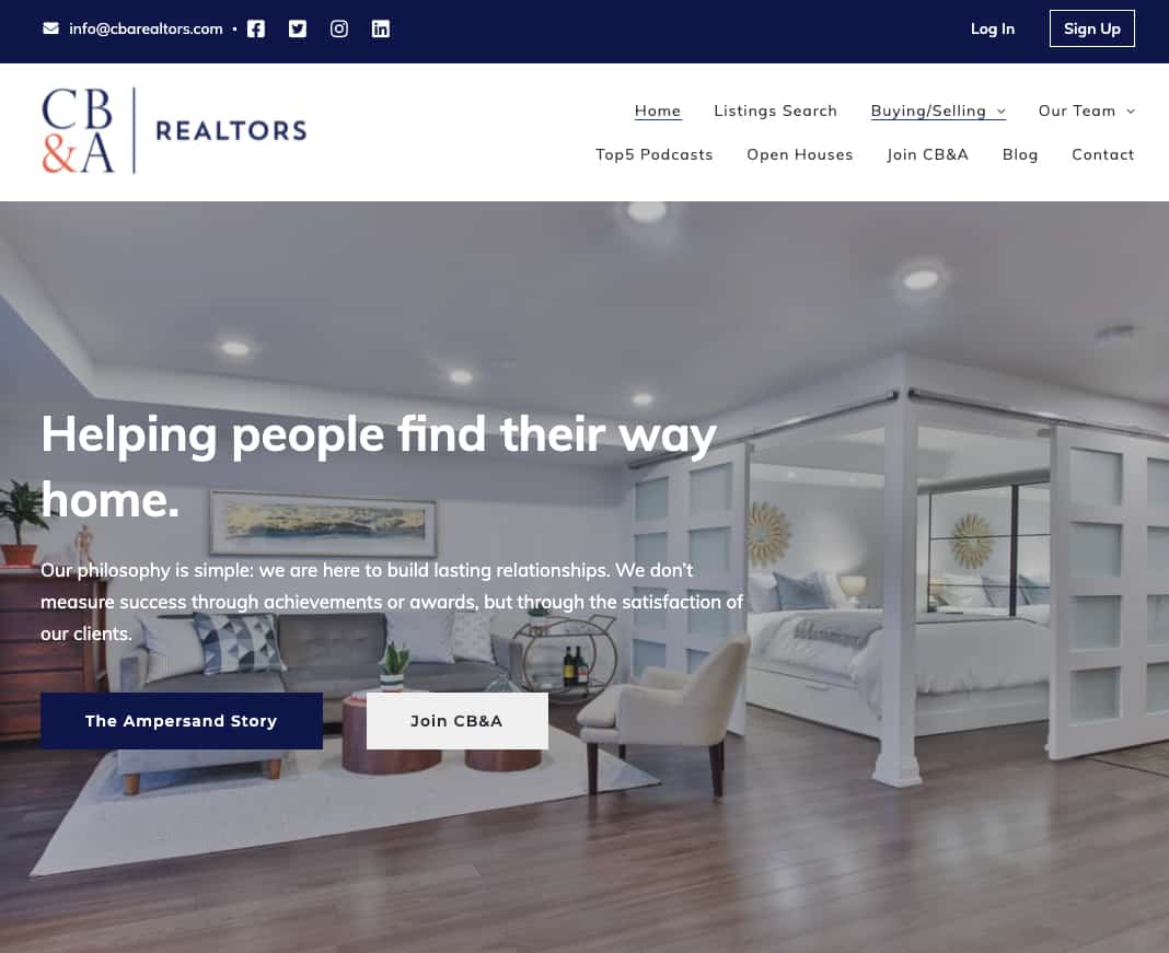 Sample website of Placester from CB&A Realtors.