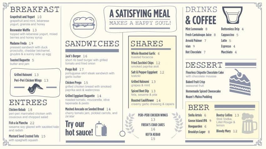 DSMenu example template menu for Restaurants with Large Menus.