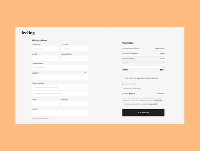 Elementor eCommerce checkout page section.