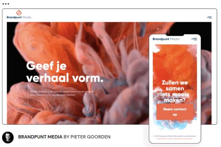Elementor website design theme for Portfolio & CV by Pieter Goorden.