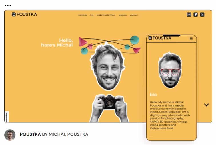 Elementor website design theme for Portfolio & CV by Michal Poustka.