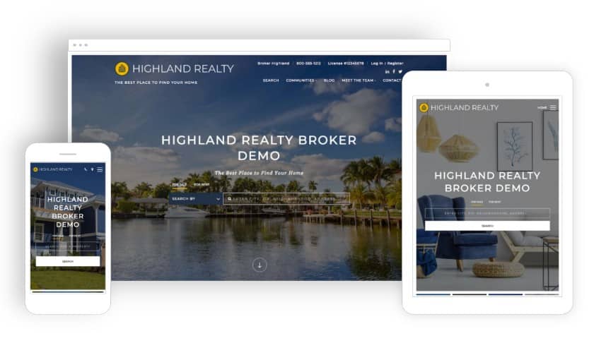 Website of Highland Realty.