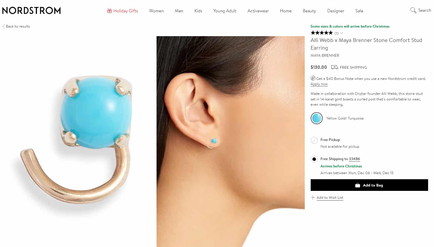 Example image of Nordstrom product page.