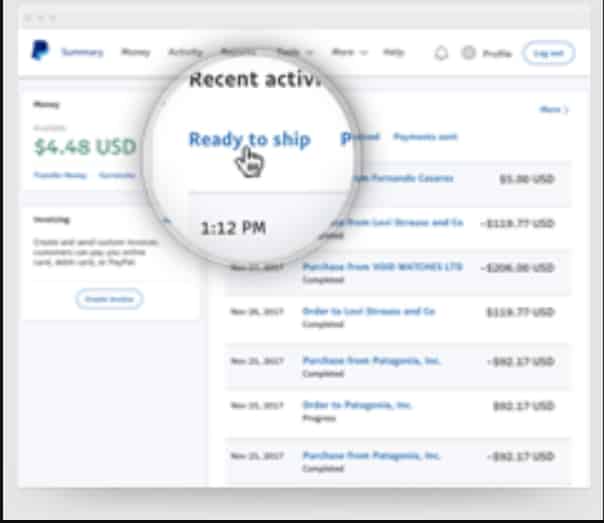 PayPal Ready to Ship option from your PayPal dashboard.