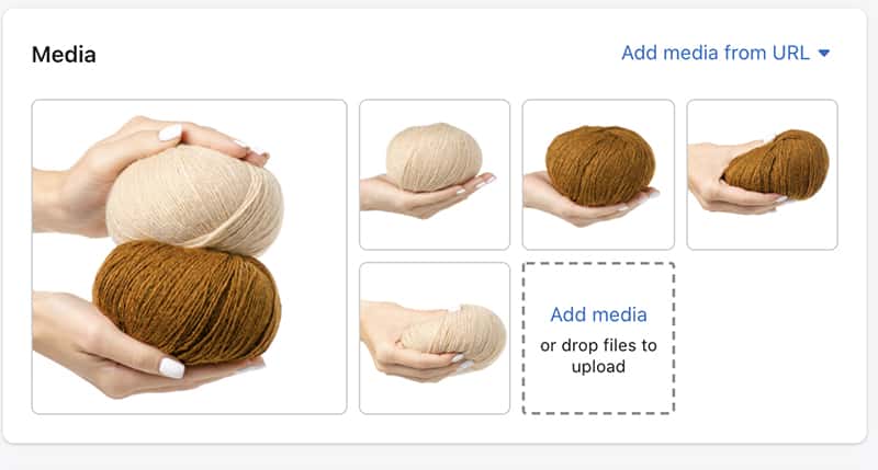 Image of Shopify adding product images.