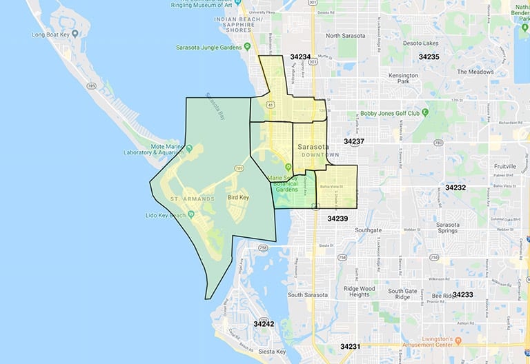 A map showing SmartZip's territory builder.