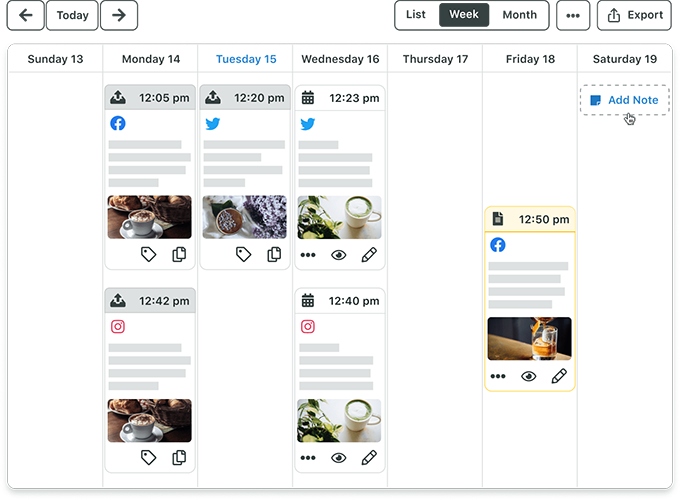 Sprout Social publishing content calendar tool